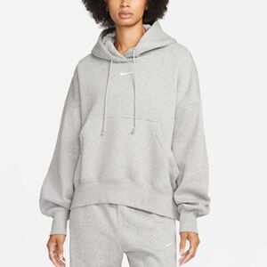 Nike Phoenix Cropped Oversized Women's Light Gray Hoodie